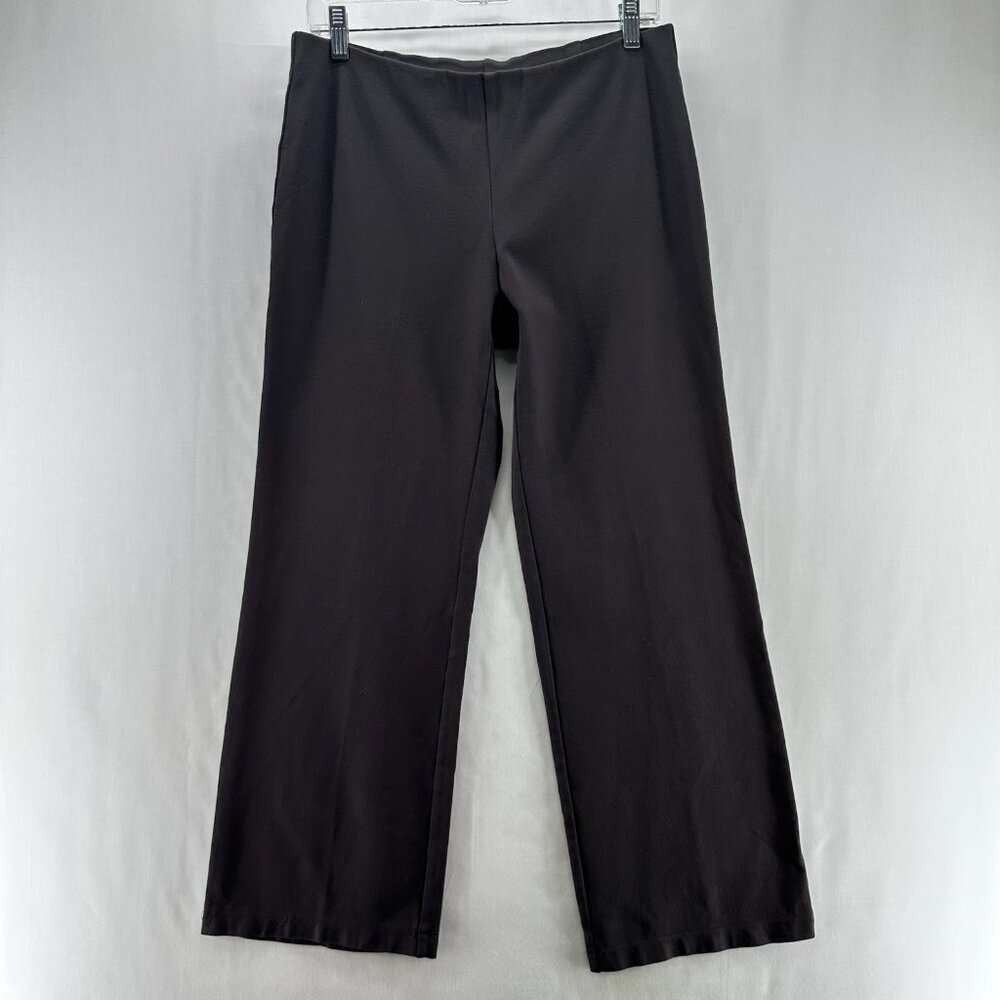 EILEEN FISHER Pants Size S Washable Stretch Crepe Straight Ankle Pull On Brown